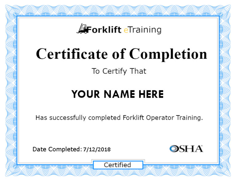 small forklift certificate1 Forklift Certification Online