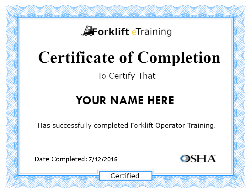 small forklift certificate1 Forklift Certification Online